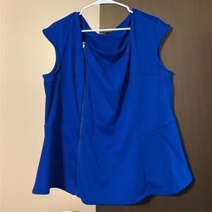 Worthington Blue Fit and Flare Cowl Neck Mini Dress